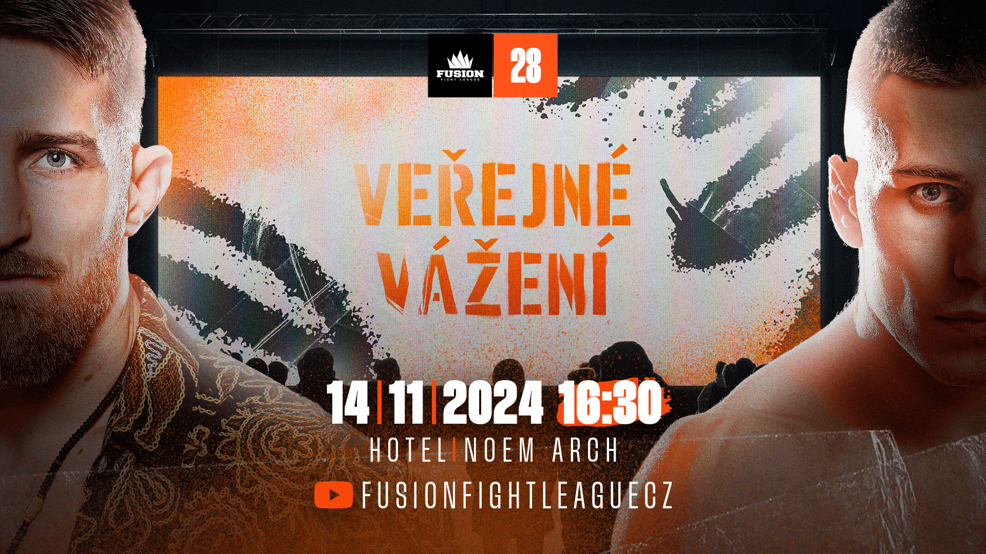Grafický návrh vizuálov pre bojovú športovú organizáciu Fusion Fight League – branding, poster design, social media grafika
